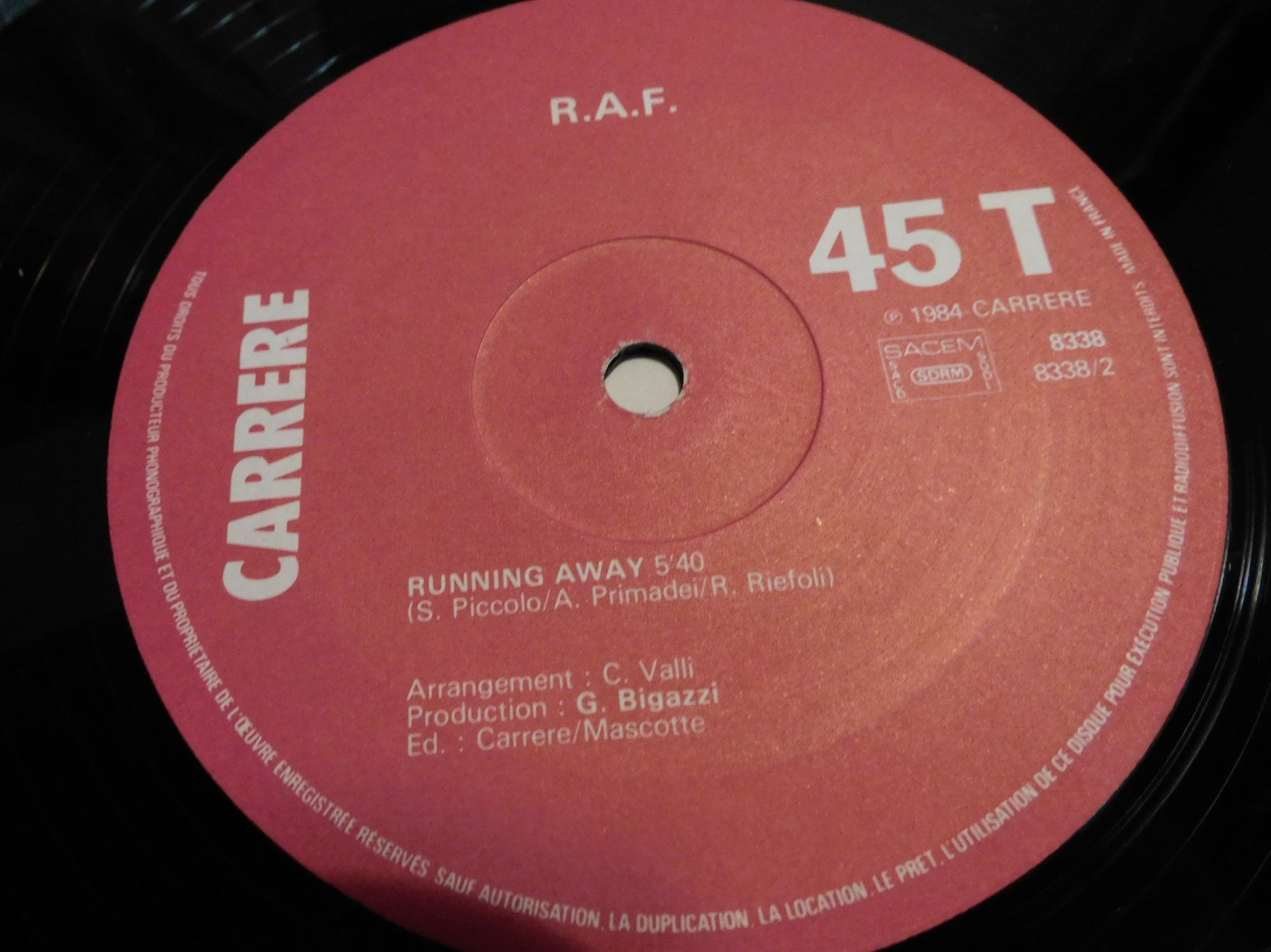 Vinyles: LP Schallplatte  1984 - RAF - self control - LP – D'occasion à Sursee par 76 4
