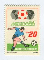 Briefmarke "Fussball". Uruguay