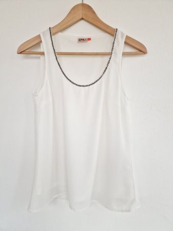 Festliches Damen Top Manor ONLY Gr. 34 XS Weiss - wie neu