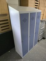 3er Garderobenschrank Metall mit Sitzbank 120x50cm H: 231cm