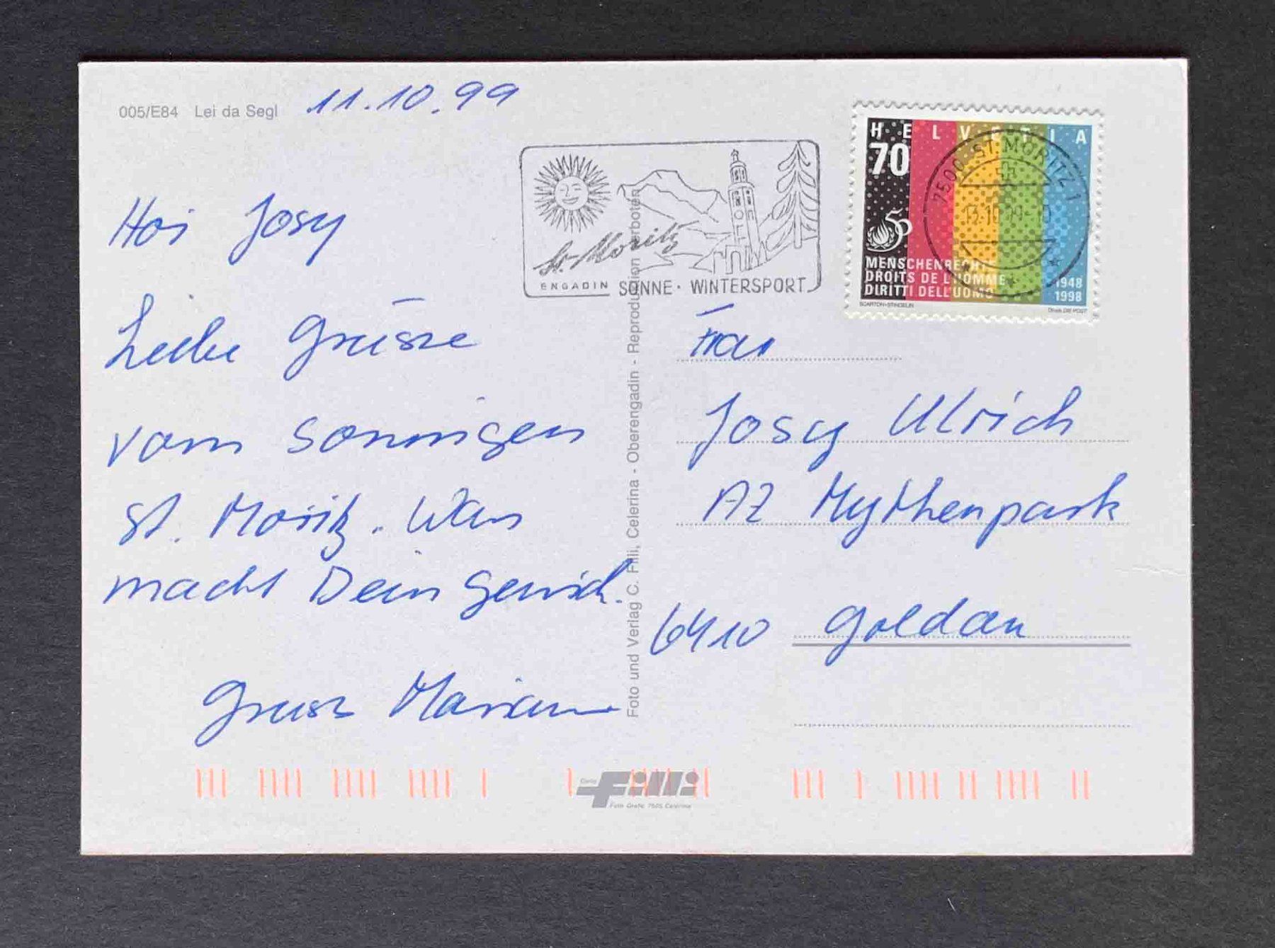 Cartoline postali: AK ENGADINA Lai da Segl – Usato da Goldau venduto da artelier1 1