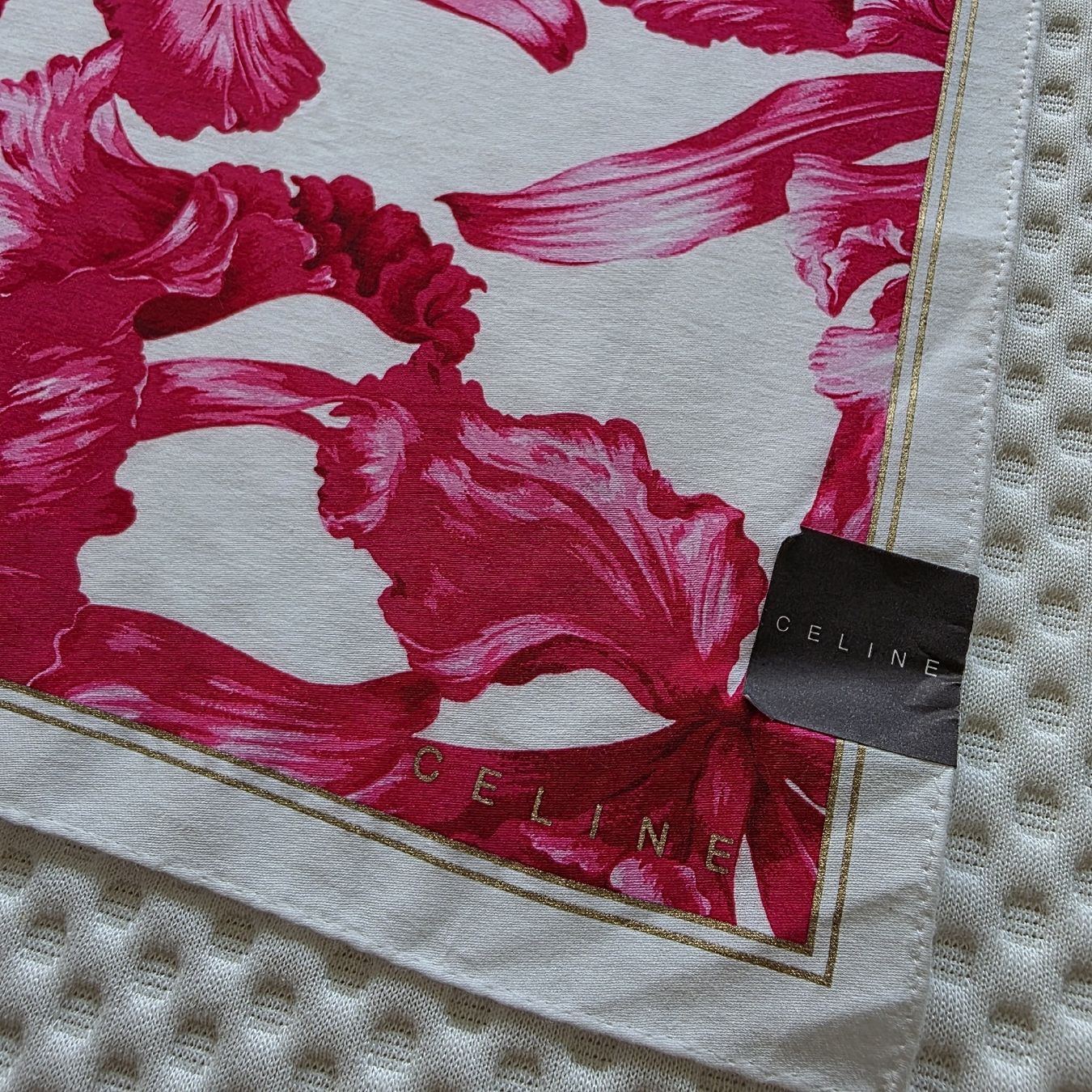 Celine Foulard & Sciarpe: Céline Baumwolltuch 50 × 50 cm – Nuovo e nell'imballaggio originale da Zürich venduto da LIMAR 2