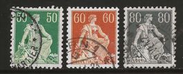 1940 : Serie Helvetia Nr. 113y, 140y + 141y : KP 850.--
