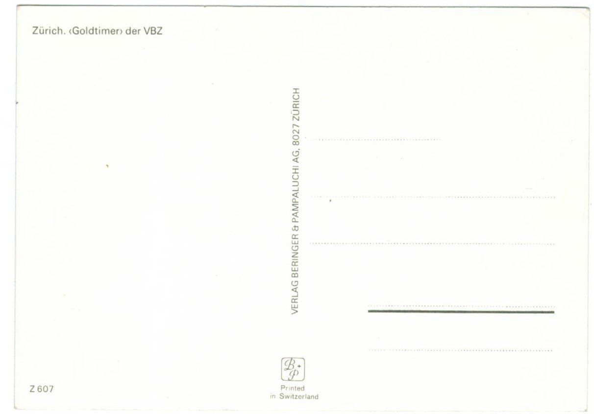 Cartoline postali: AK Zürich Goldtimer Tram der VBZ – Usato da Zürich venduto da Tolima194 1