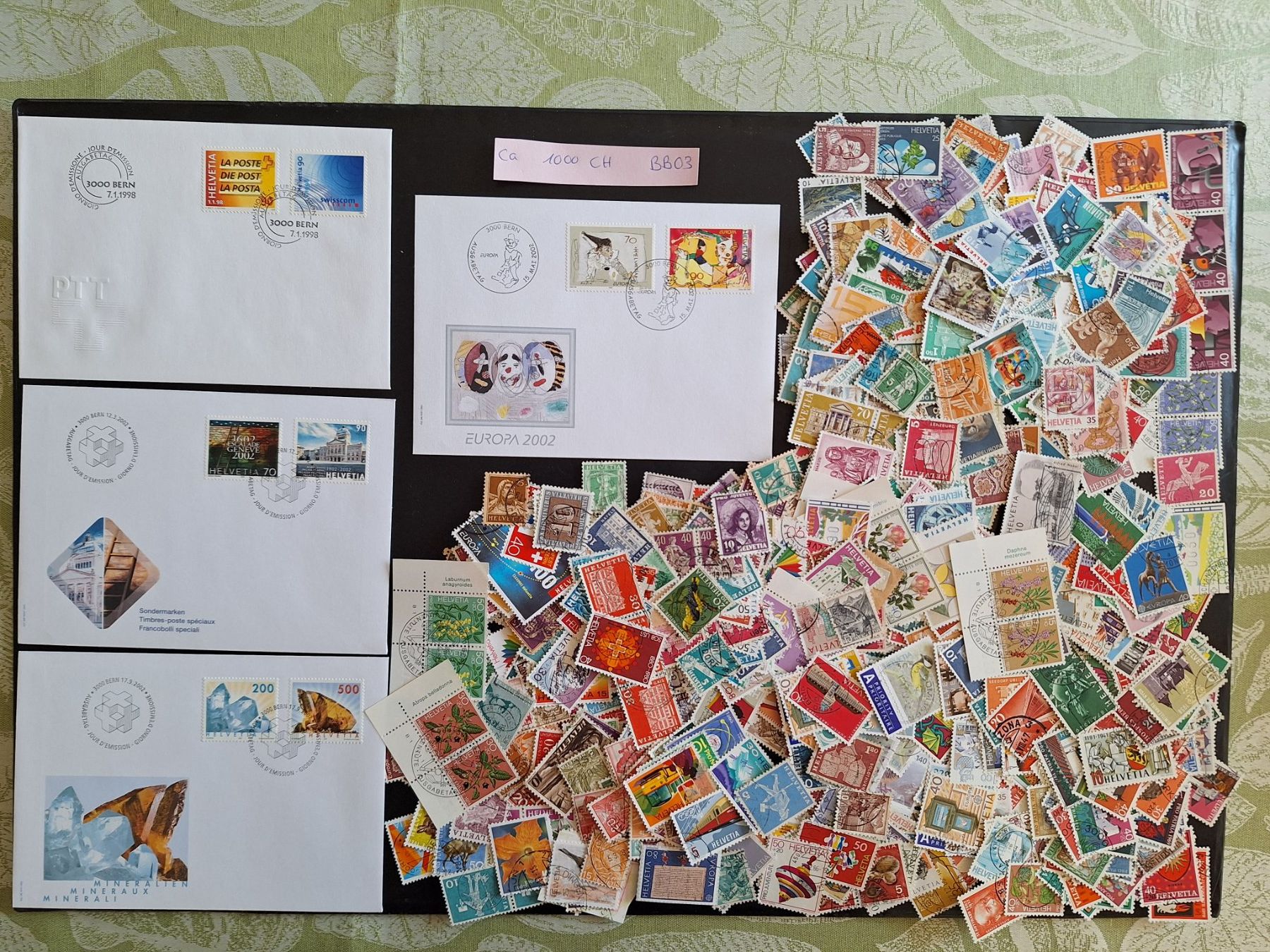 Tutti i francobolli: CH- ca. 1000 und 4 Briefe dazu (BB03) – Usato da Genolier venduto da Antoine30
