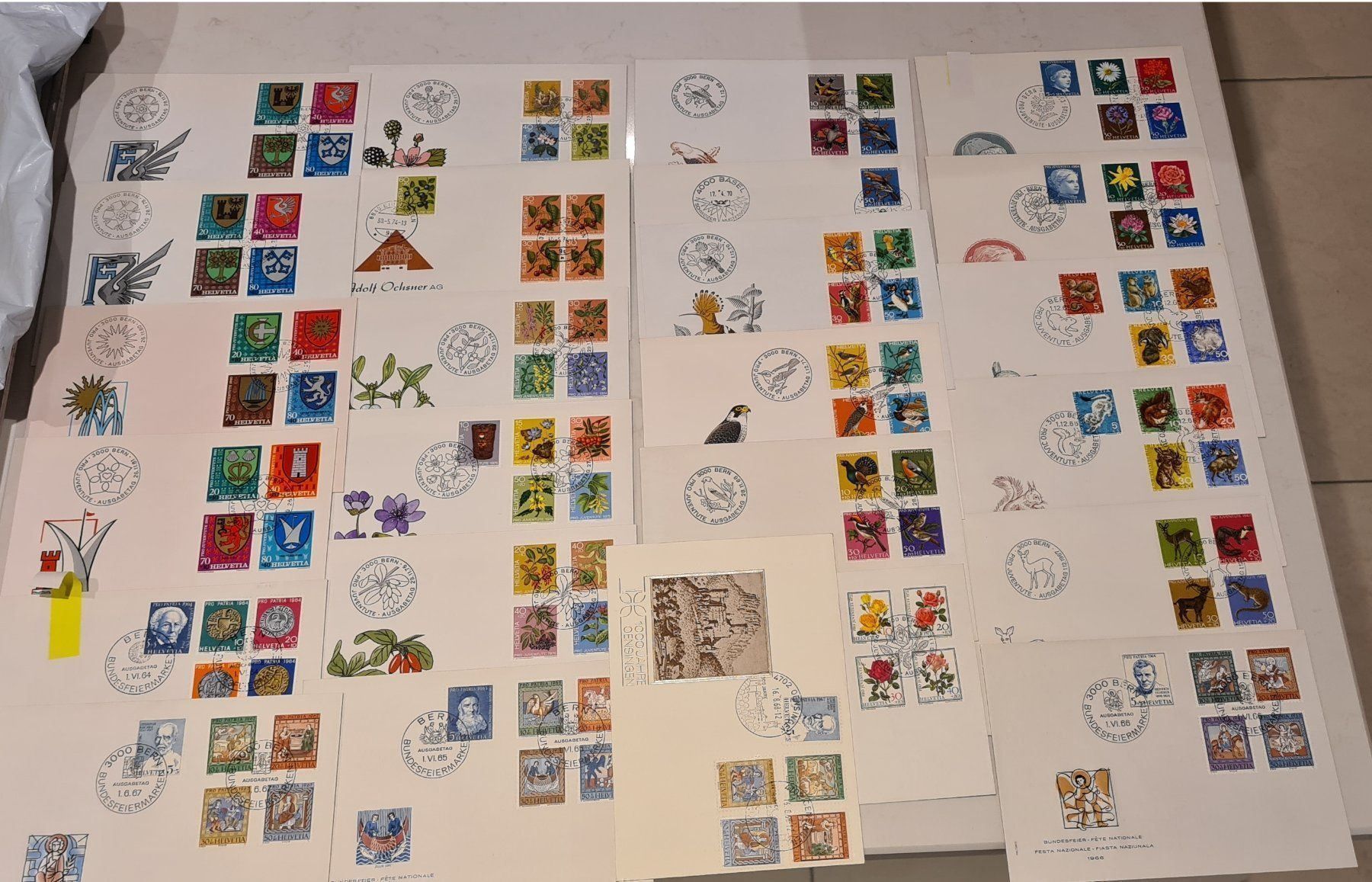 Tutti i francobolli: 78 FDC Schweiz ab 1965 – Usato da Oberglatt ZH venduto da Pacos2000