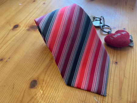 Kravatte Rot gestreift,  Polyester