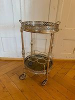 Mid Century Jugendstil Servierwagen Farbe: Silber