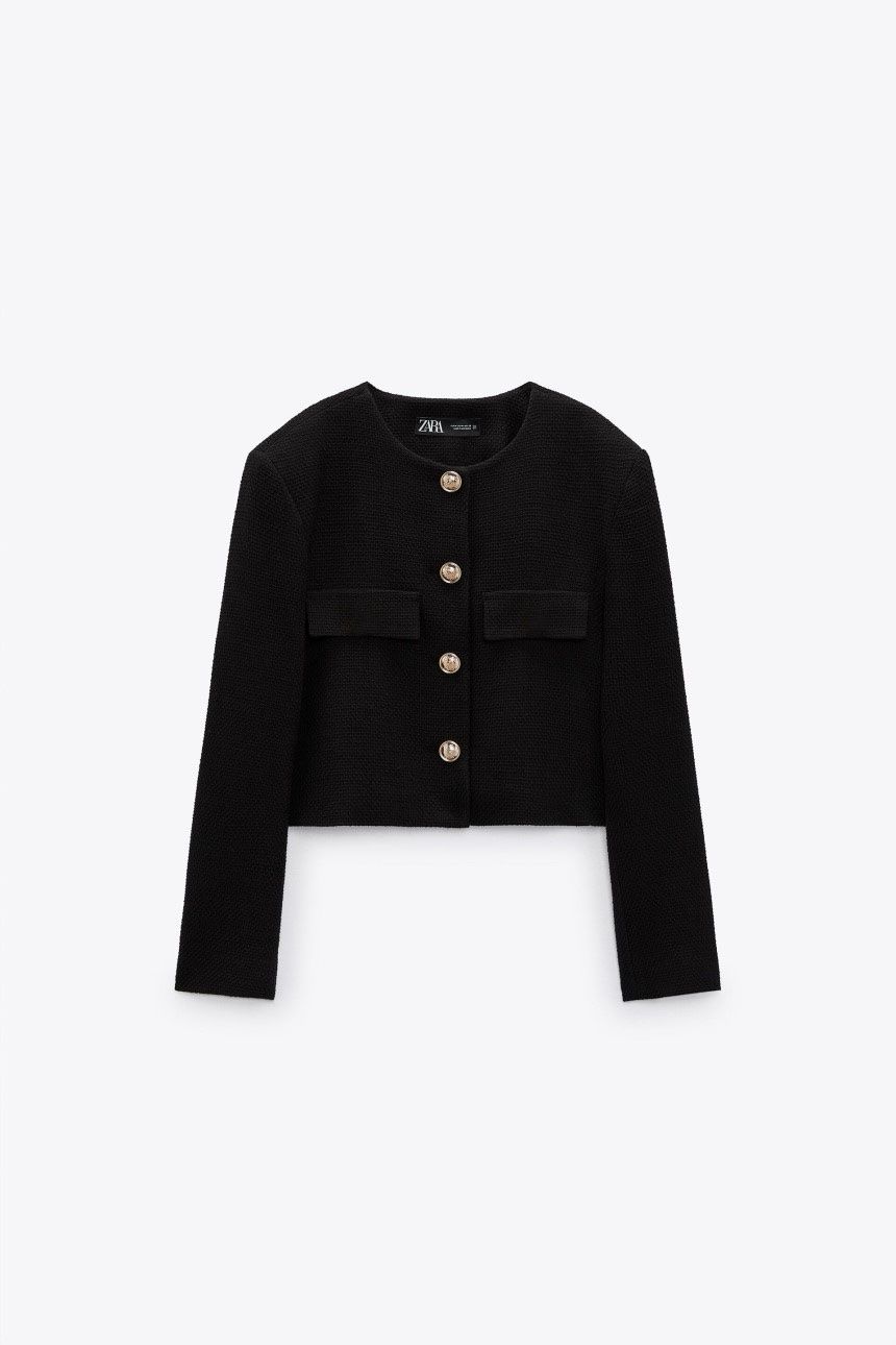 Zara Giacche: Zara Jacke Strukturmuster schwarz XS/34 – Usato da Zürich venduto da pwa_7qr5 1