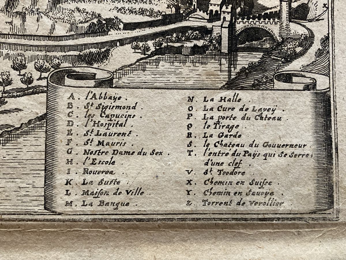 Incisioni: Kupferstich Merian St. Maurice – Usato da Zürich venduto da adr_dmw2 2