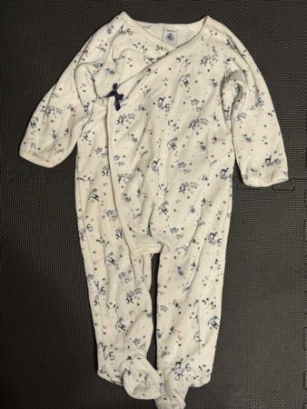 Petit Bateau| Warmer Velours-Strampler|Rentier-print Wie neu