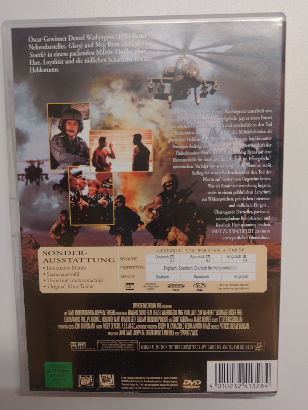 Tutti i DVDs: Courage under fire - Mut zur Wahrheit – Usato da Liestal venduto da Kratzilla 2