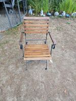 Gartenstuhl Holz Metall klappbar braun schwarz gebraucht