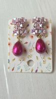 Ohrclips Modeschmuck Perlen Style Pink Magenta