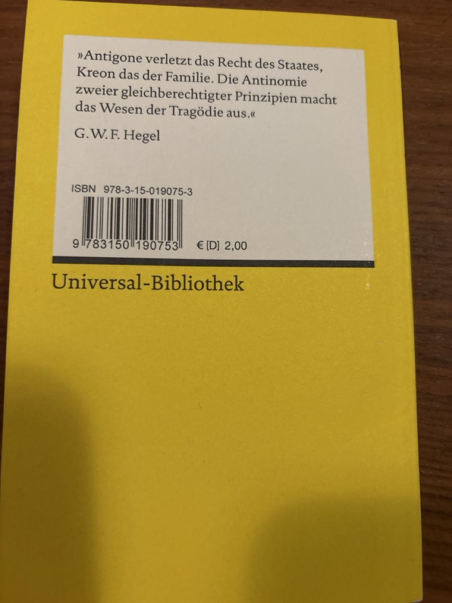 Bücher: Reclam Antigone – Gebraucht aus Unterentfelden von Lavach 1