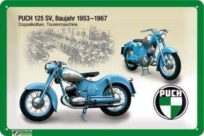 Puch Insegne: Blechschild-PUCH 125 SV – Nuovo e nell'imballaggio originale da Rupperswil venduto da big-one-sale