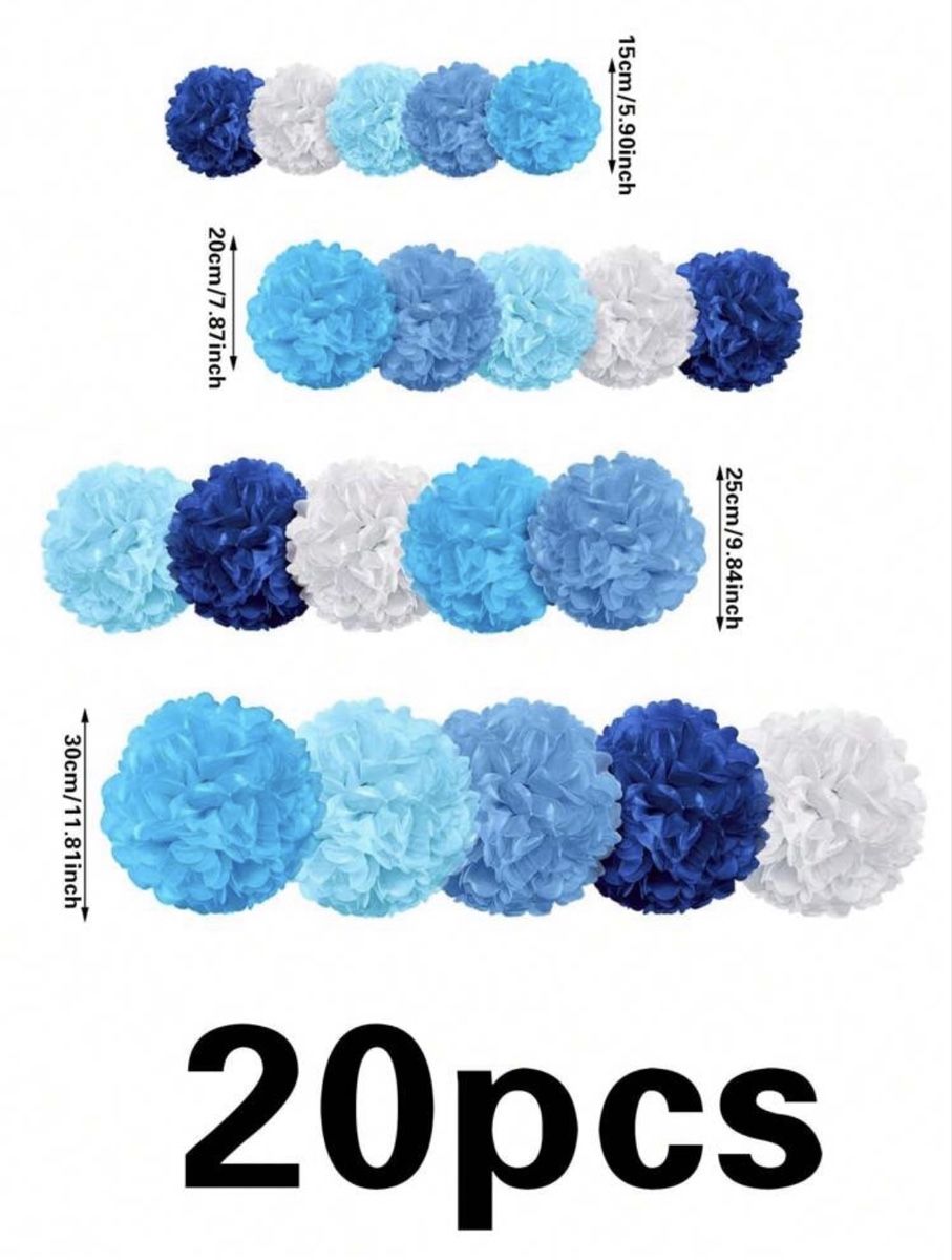 Toutes les décorations: Dekopompons Papier weiss blau neu – Neuf (Voir description) à Wetzikon ZH par deb_8wcc 1