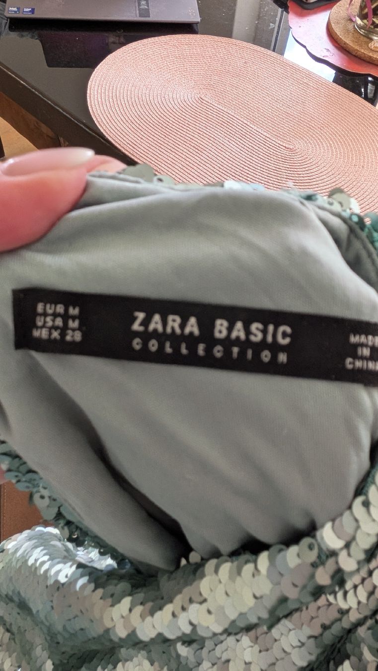 Zara Vestiti: Zara Basic sequin dress size M green short sleeve – Usato da Zürich venduto da yan_8lg2 4