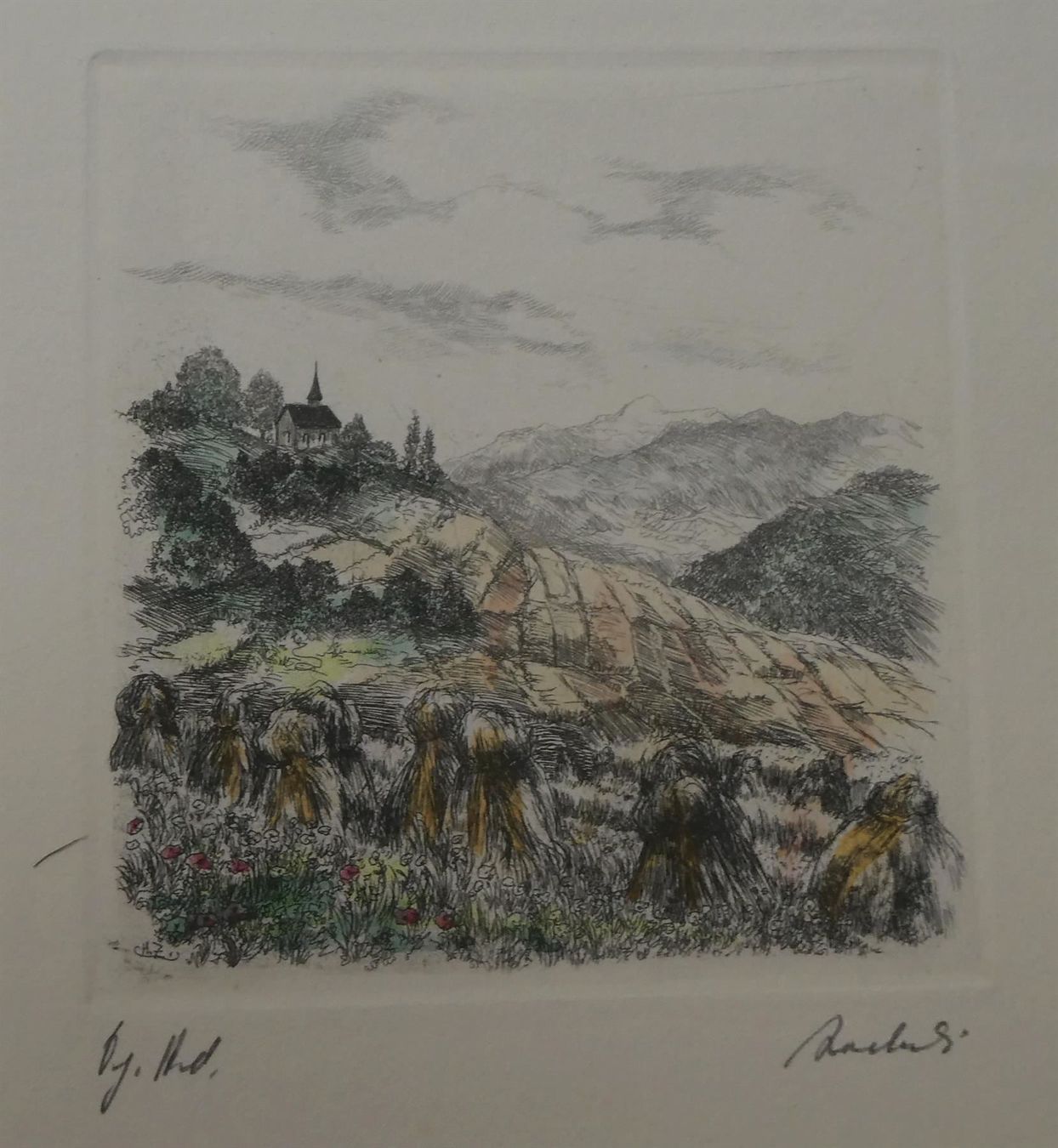 Gemälde: Original Radierung  Landschaft Heinzen – Gebraucht aus Frauenfeld von Astra13 1