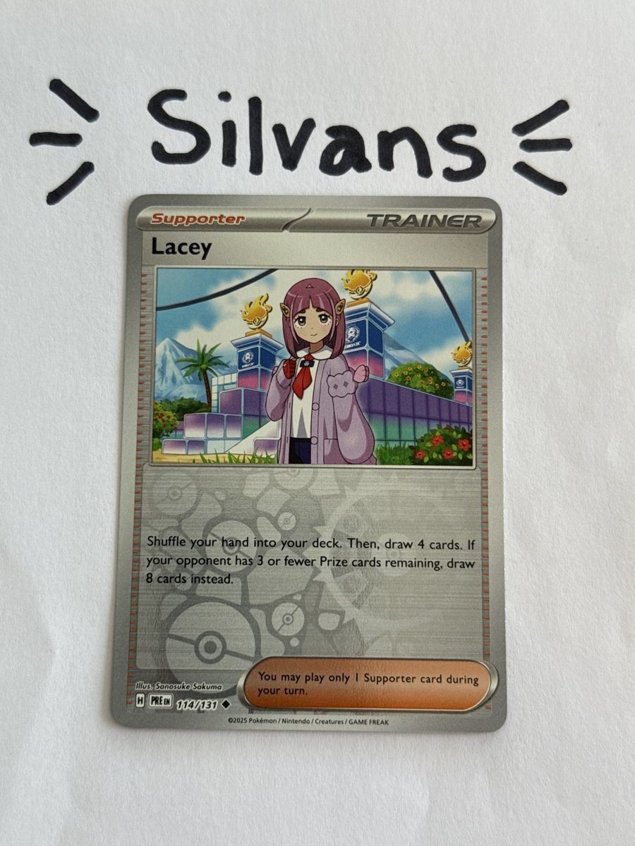 Pokémon Carte collezionabili: Lacey Reverse Holo 114/131 Prismatic Evolutions Englisch – Nuovo (secondo la descrizione) da Wil SG venduto da Silvans