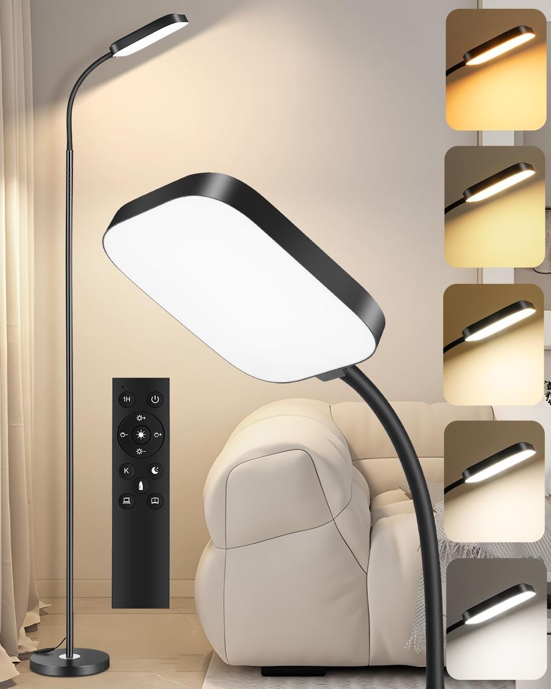 Lampade: LED Stehlampe dimmbar Leselampe mit Fernbedienung – Nuovo e nell'imballaggio originale da Hundwil venduto da Stallone5