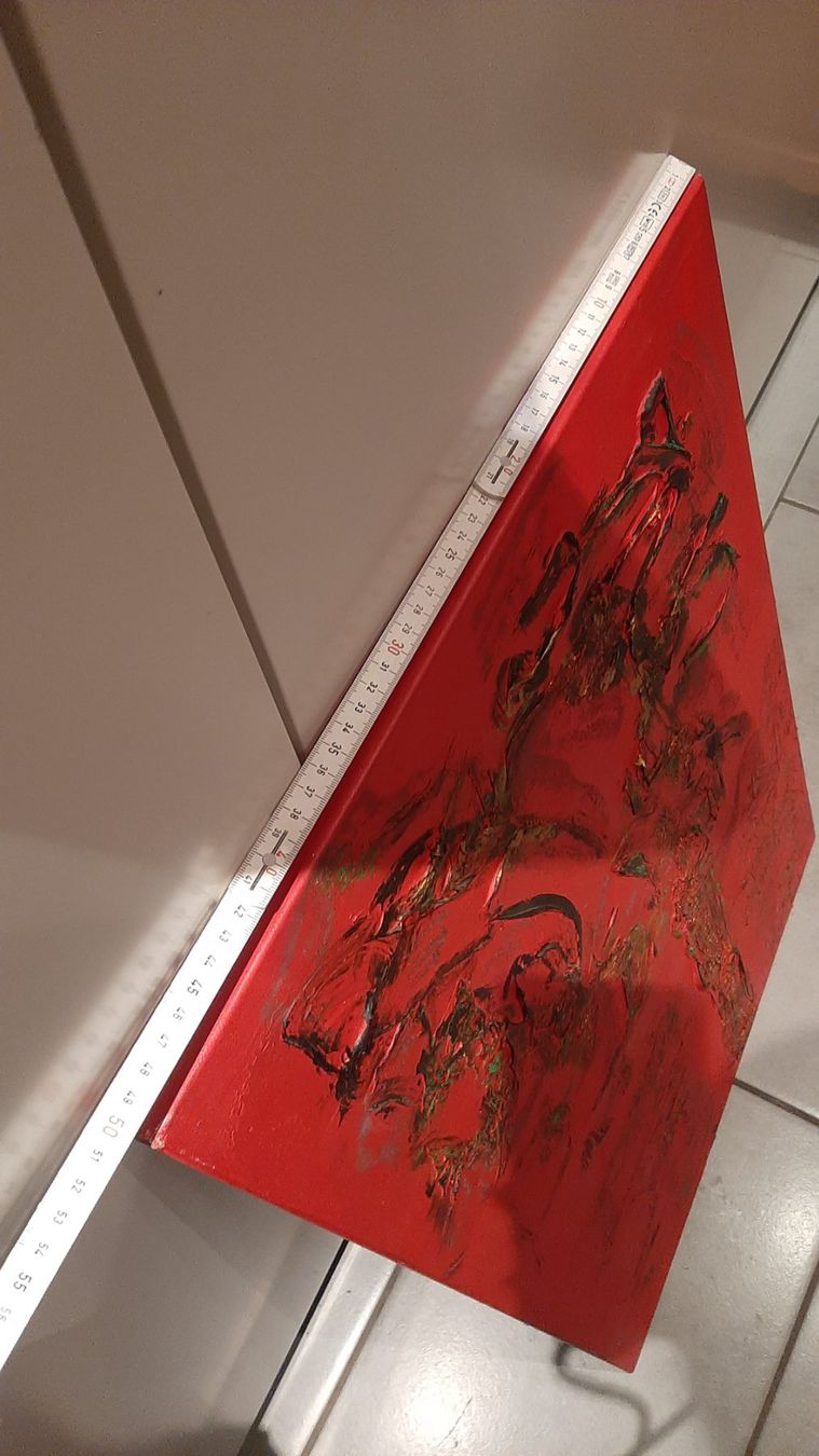 Gemälde: F R) schönes Rotes Bild Elefant etc. – Gebraucht aus Wil SG von Saxer1 2