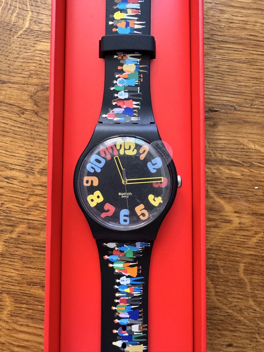 Swatch Orologi: Swatch Aktionärsuhr 2023 – Nuovo e nell'imballaggio originale da Basel venduto da Romandi 2