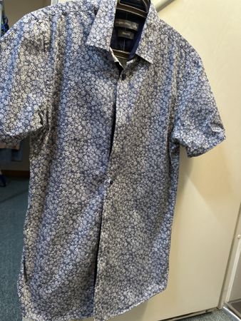 Angelo Litrico Hemd Slim Fit Gr S dunkelblau geblümt