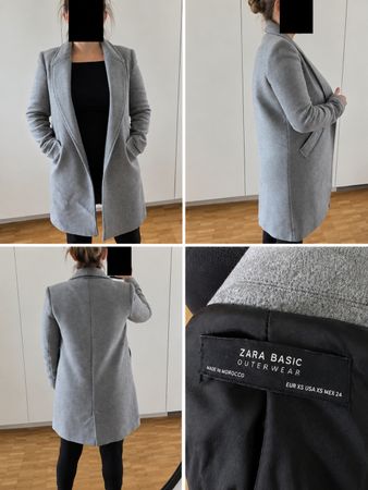Mantel Zara Basic grau lang Grösse XS top Zustand