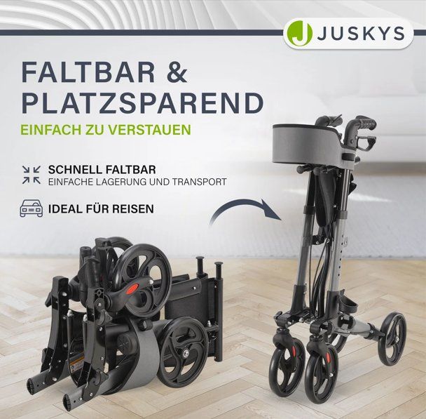Ausili per la deambulazione: Aluminium Rollator klappbar grau – Nuovo e nell'imballaggio originale da Salmsach venduto da jamb-all-you-need 3