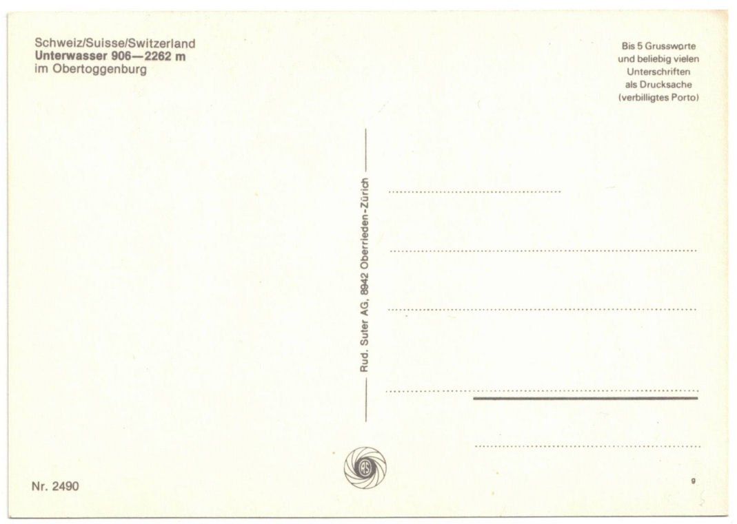 Cartoline postali: Unterwasser - Standseilbahn Iltios – Usato da Binningen venduto da Mountainrider 1