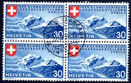 1939 SCHWEIZ. LANDESAUSSTELLUNG 4ERBLOCK GESTEMPELT - EV77