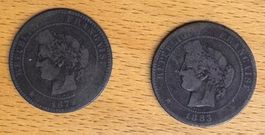 2 x  Cérès - 10 Centimes - Frankreich - ab 1872