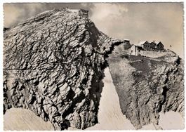 Säntis-Gipfel, Hotel und Meteo-Station, gelaufen 1954