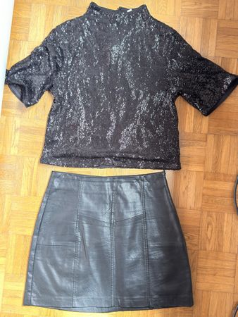 Completo Top paillettes H&M + gonna Stradivarius TG XS