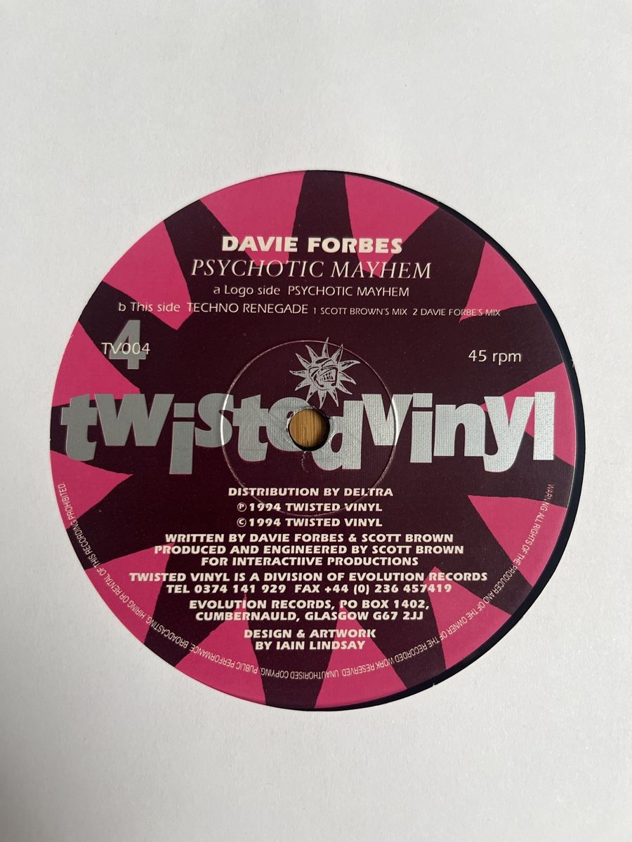 Dischi in vinile: Davie Forbes Hardcore / Gabber Vinyl – Usato da Wangen b. Olten venduto da break72 1