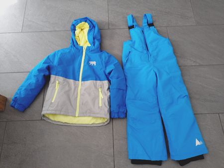 Skianzug Kinder Set blau-gelb Gr. 110/116 Neu