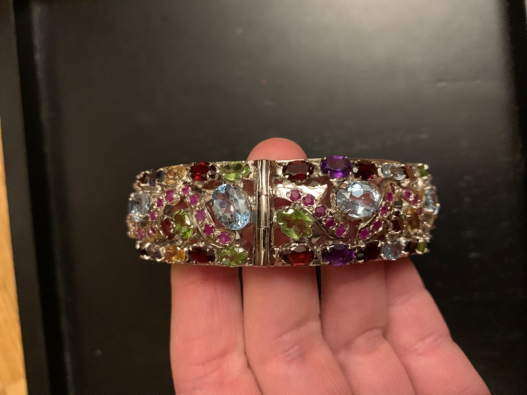 Bracciali & Braccialetti: Multicolor Edelstein Silber Armreif – Nuovo (secondo la descrizione) da Birsfelden venduto da Exclusivity 4