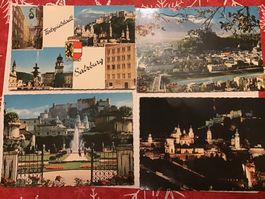 4 Postkarten von Salzburg