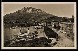 AK Luzern, Schweizerhofquai und Pilatus