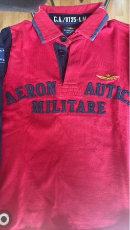 Polo Aeronautica Militare rouge homme taille L