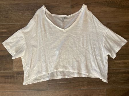Asos T-Shirt weiss cropped aus 100% Leinen Gr. 56