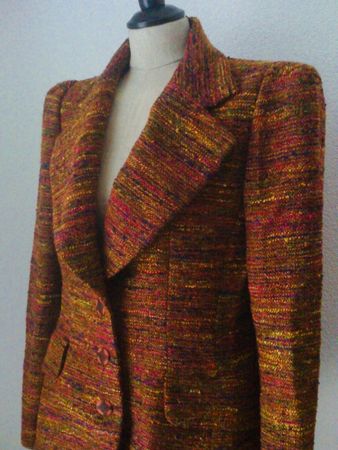 Vintage Christian Lacroix Bouclé Jacke Herbst Farben FR 42