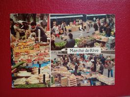 Maxi Karte Geneve Marche de Rive 1986 Genf Markt mehrbildrig