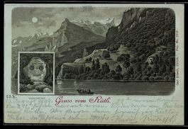 Mondschein-Lithographie Rütli, Monument