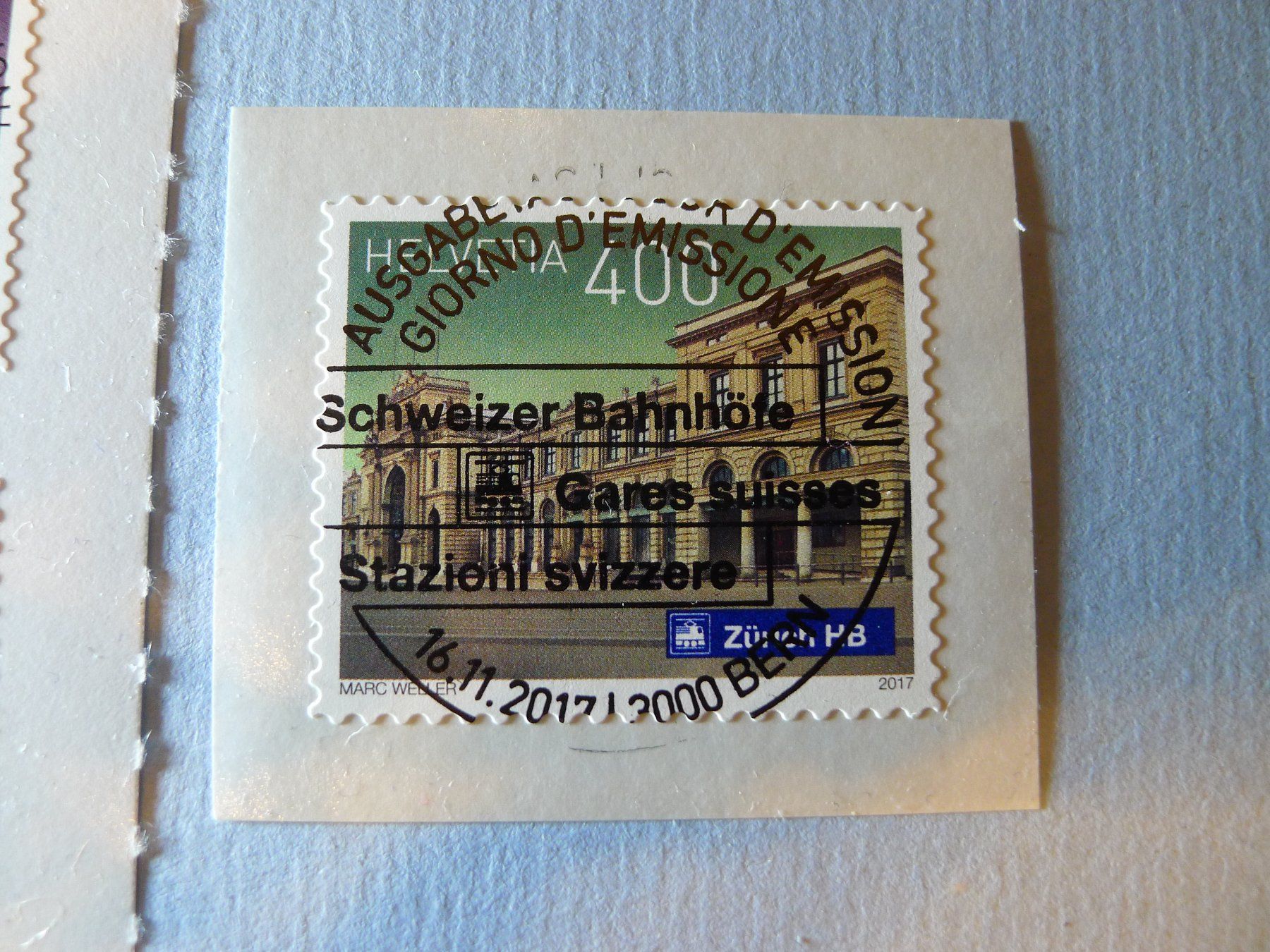 Alle Briefmarken: 2017 Dauermarken Schweizer Bahnhöfe 1642-1645+1660 ET Voll – Gebraucht aus Dagmersellen von sli72 2