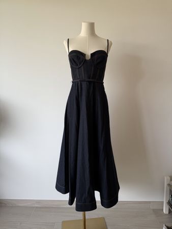 Zimmermann Denim Corset Dress Midi Blue Size 1 New With Tags