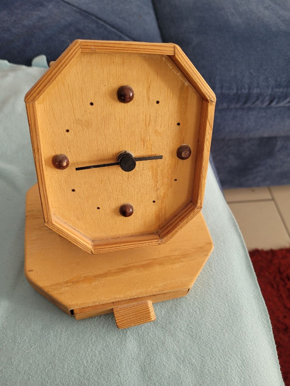 Uhren: Holzuhr mit Schublade, Vintage Look, selten – Gebraucht aus Uster von Scholli 1