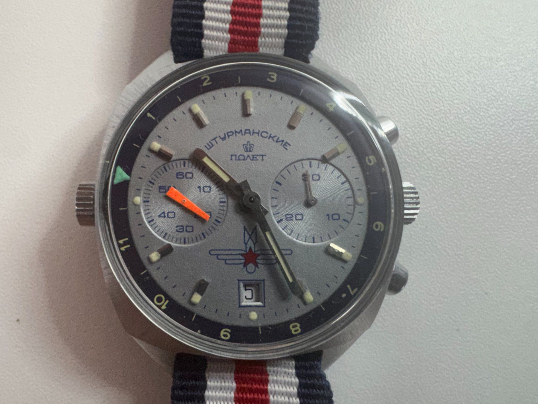 Valjoux Orologi: RUSSISCH VALJOUX  7734  CHRONOGRAPH UHR – Usato da Schüpfen venduto da TOY-58