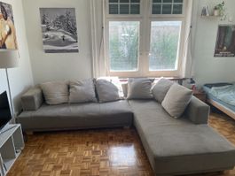 Ecksofa beige guter Zustand mit Kissen inklusive